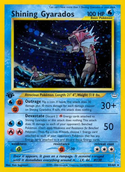 Shining Gyarados #65/64 Unlimited Holofoil Pokémon card from Neo Revelation