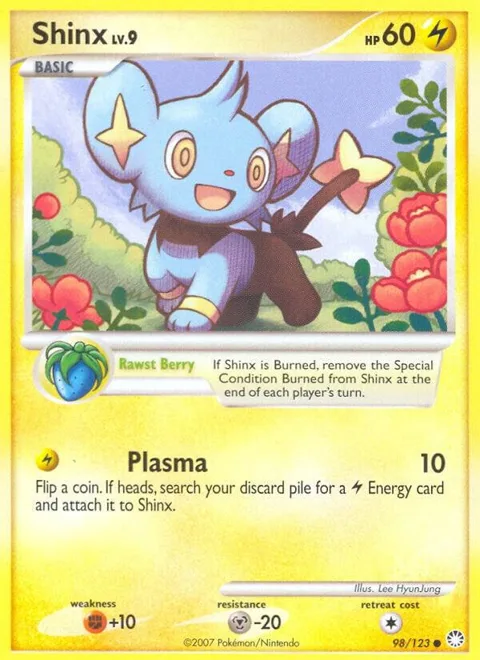 Shinx #98/123 Pokémon card from Mysterious Treasures
