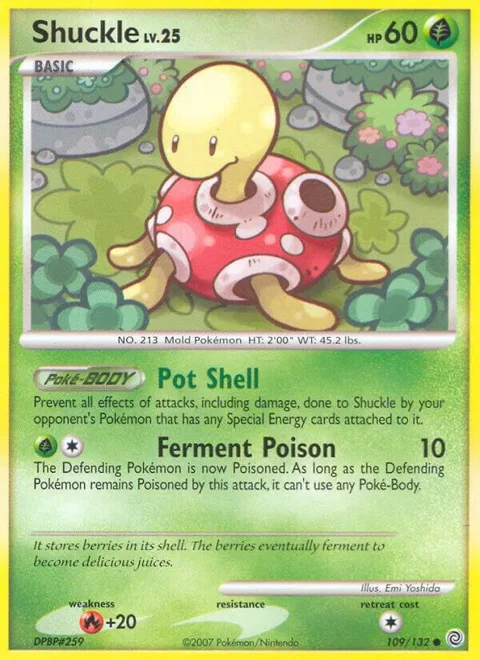 Shuckle #109/132 Reverse Holofoil Pokémon card from Secret Wonders