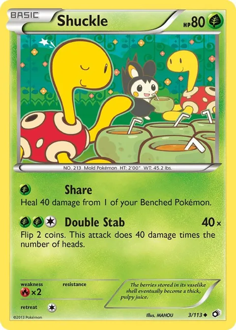 Shuckle #3/113 Pokémon card from Legendary Treasures