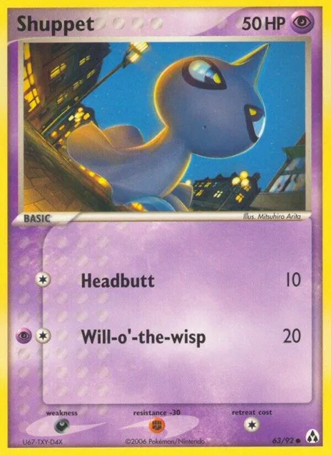 Shuppet #63/92 Pokémon card from EX Legend Maker