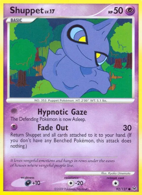 Shuppet #92/127 Pokémon card from Platinum