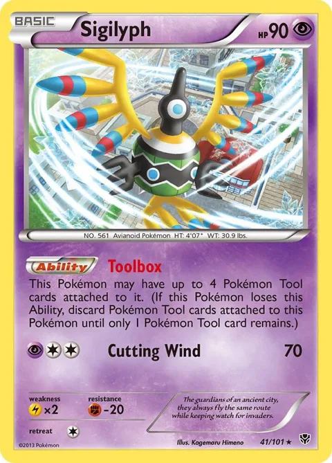 Sigilyph #41/101 Holofoil Pokémon card from Plasma Blast