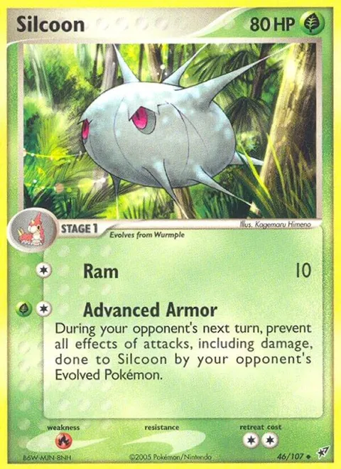 Silcoon #46/107 Reverse Holofoil Pokémon card from EX Deoxys