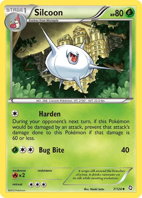 Silcoon #7/124 Pokémon card from Dragons Exalted