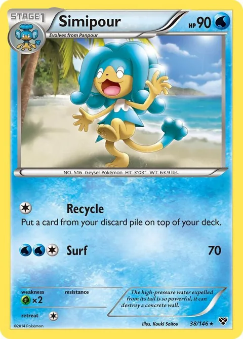 Simipour #38/146 Pokémon card from XY Base Set