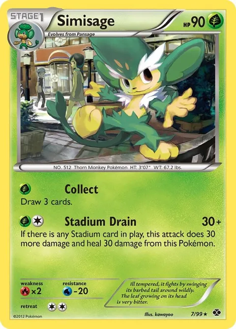Simisage #7/99 Pokémon card from Next Destinies
