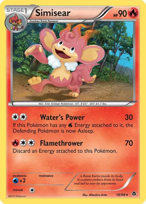 Simisear #19/98 Pokémon card from Emerging Powers