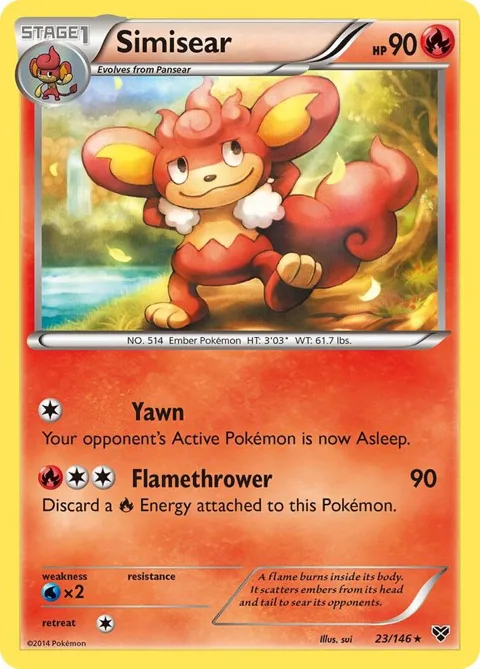 Simisear #23/146 Pokémon card from XY Base Set