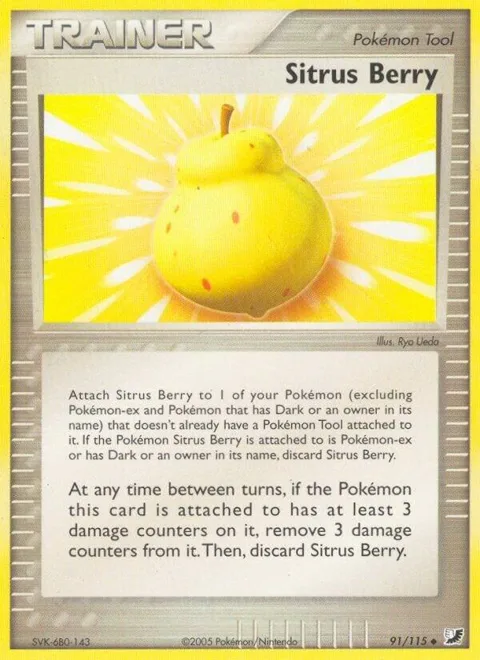 Sitrus Berry #91/115 Pokémon card from EX Unseen Forces