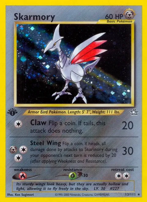 Skarmory #013/111 Unlimited Holofoil Pokémon card from Neo Genesis