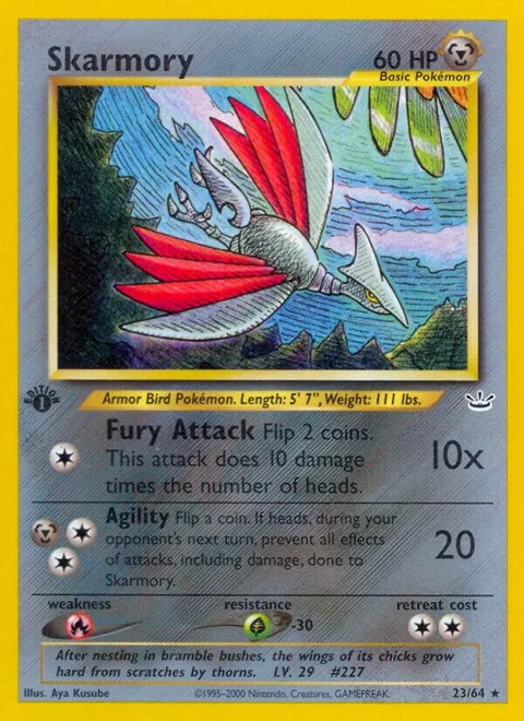 Skarmory #23/64 1st Edition Pokémon card from Neo Revelation