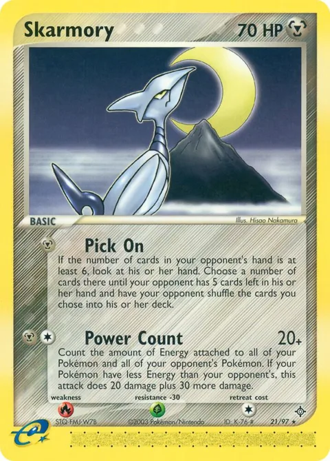 Skarmory #21/97 Reverse Holofoil Pokémon card from EX Dragon