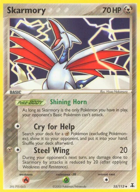 Skarmory #55/113 Reverse Holofoil Pokémon card from EX Delta Species
