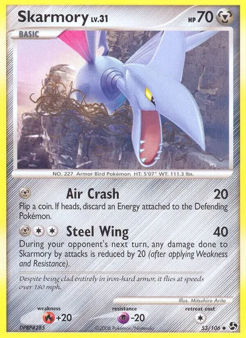 Skarmory #53/106 Reverse Holofoil Pokémon card from Great Encounters