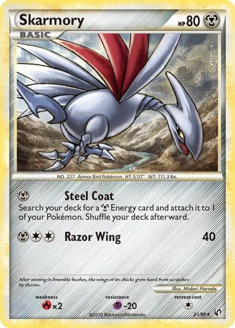 Skarmory #21/90 Reverse Holofoil Pokémon card from Undaunted