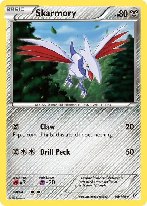 Skarmory 95 #95/149 Pokémon card from Boundaries Crossed