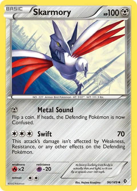 Skarmory 96 #96/149 Pokémon card from Boundaries Crossed