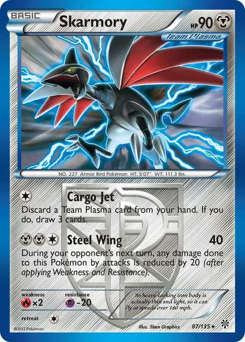 Skarmory Team Plasma #87/135 Pokémon card from Plasma Storm