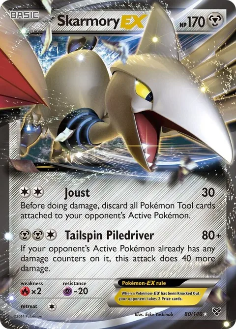 Skarmory EX #80/146 Holofoil Pokémon card from XY Base Set