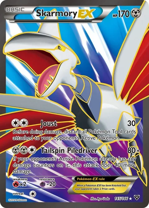 Skarmory EX 145 Full Art #145/146 Holofoil Pokémon card from XY Base Set