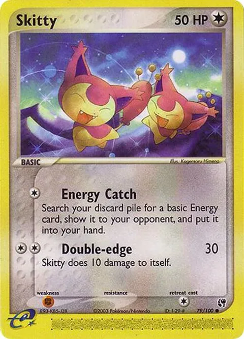 Skitty #79/100 Reverse Holofoil Pokémon card from EX Sandstorm