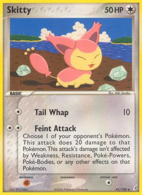 Skitty #41/100 Pokémon card from EX Crystal Guardians