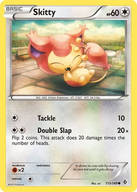 Skitty #113/149 Reverse Holofoil Pokémon card from Boundaries Crossed