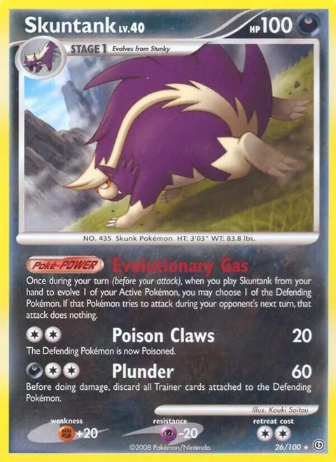 Skuntank #26/100 Pokémon card from Stormfront