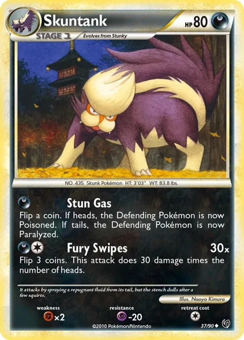 Skuntank #37/90 Reverse Holofoil Pokémon card from Undaunted