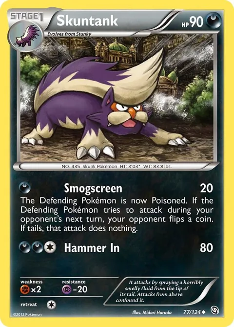 Skuntank #77/124 Pokémon card from Dragons Exalted