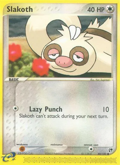 Slakoth #80/100 Pokémon card from EX Sandstorm