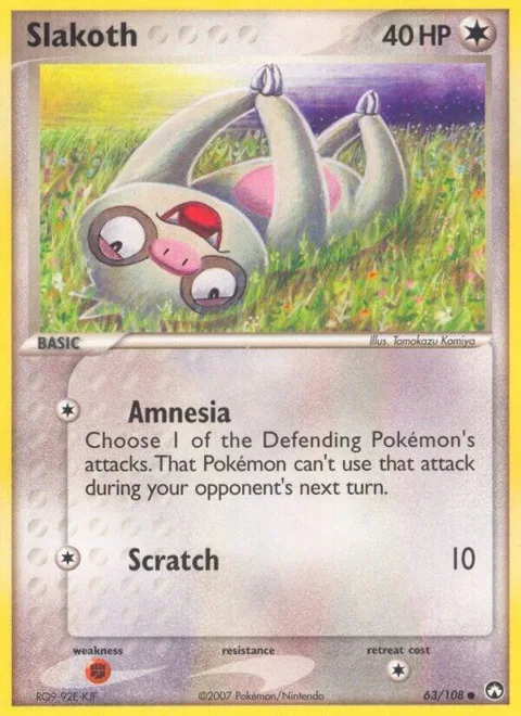 Slakoth #63/108 Pokémon card from EX Power Keepers