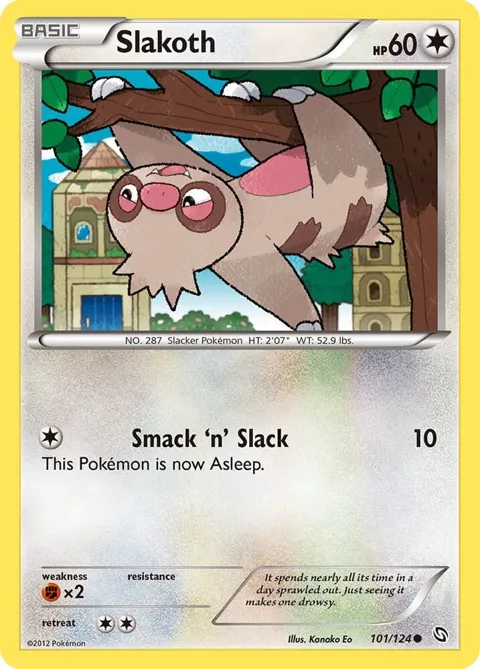 Slakoth #101/124 Pokémon card from Dragons Exalted