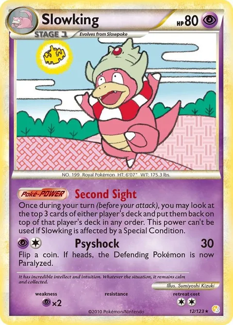 Slowking #12/123 Reverse Holofoil Pokémon card from HeartGold SoulSilver