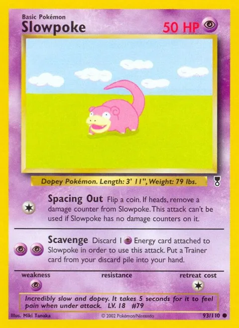 Slowpoke #093/110 Reverse Holofoil Pokémon card from Legendary Collection