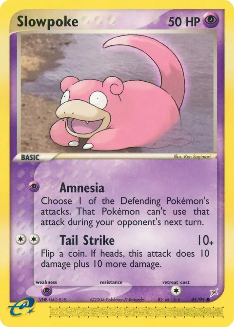 Slowpoke #45/95 Pokémon card from EX Team Magma vs Team Aqua