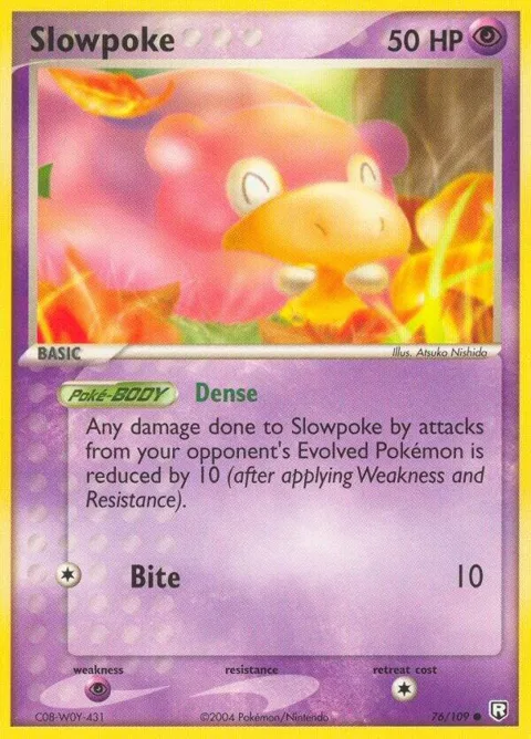 Slowpoke #76/109 Pokémon card from EX Team Rocket Returns