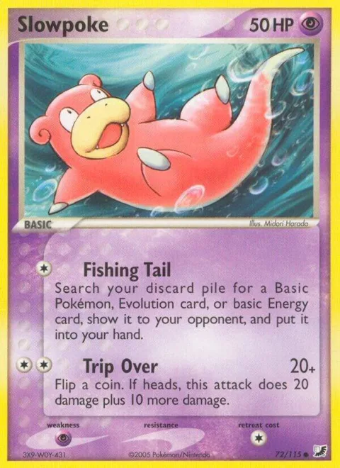 Slowpoke #72/115 Pokémon card from EX Unseen Forces