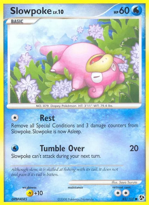 Slowpoke #82/106 Reverse Holofoil Pokémon card from Great Encounters