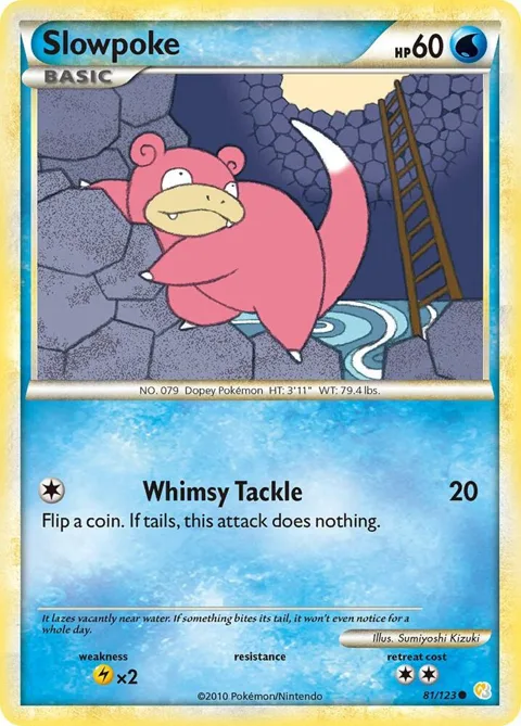 Slowpoke #81/123 Pokémon card from HeartGold SoulSilver