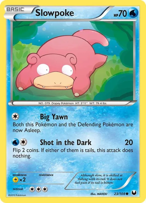 Slowpoke #23/108 Reverse Holofoil Pokémon card from Dark Explorers