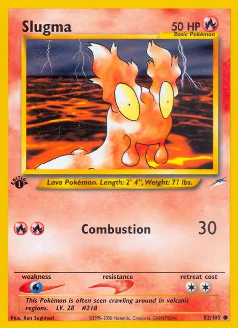 Slugma #082/105 Unlimited Pokémon card from Neo Destiny