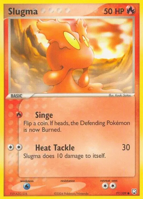 Slugma #77/109 Reverse Holofoil Pokémon card from EX Team Rocket Returns