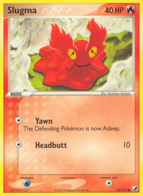 Slugma #73/115 Reverse Holofoil Pokémon card from EX Unseen Forces