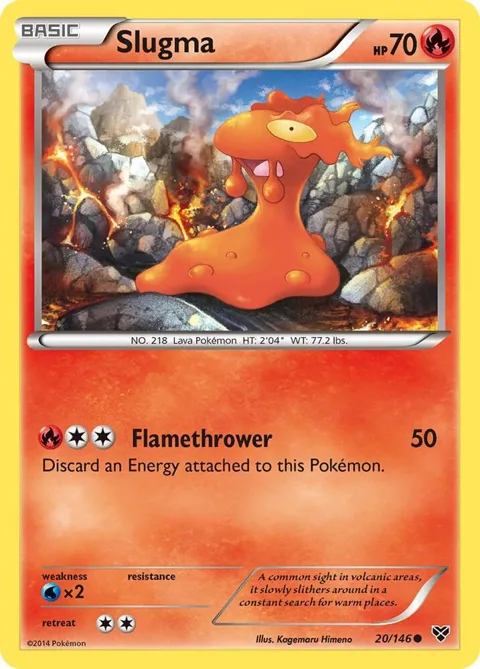 Slugma #20/146 Reverse Holofoil Pokémon card from XY Base Set