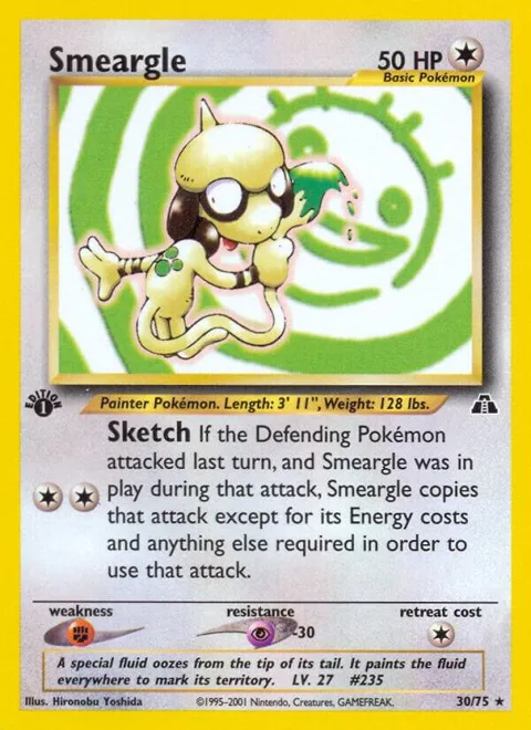 Smeargle 30 #30/75 1st Edition Pokémon card from Neo Discovery