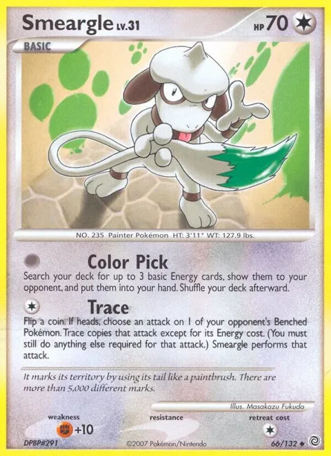 Smeargle #66/132 Pokémon card from Secret Wonders