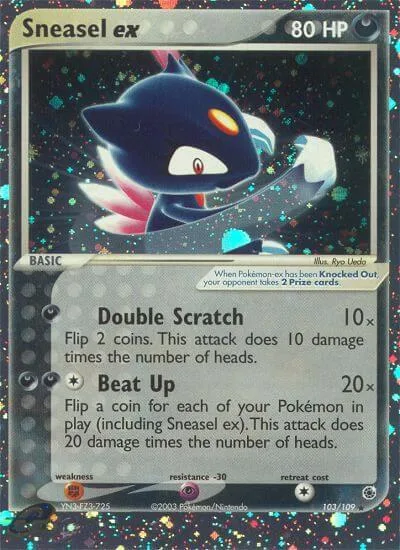 Sneasel ex #103/109 Holofoil Pokémon card from EX Ruby and Sapphire