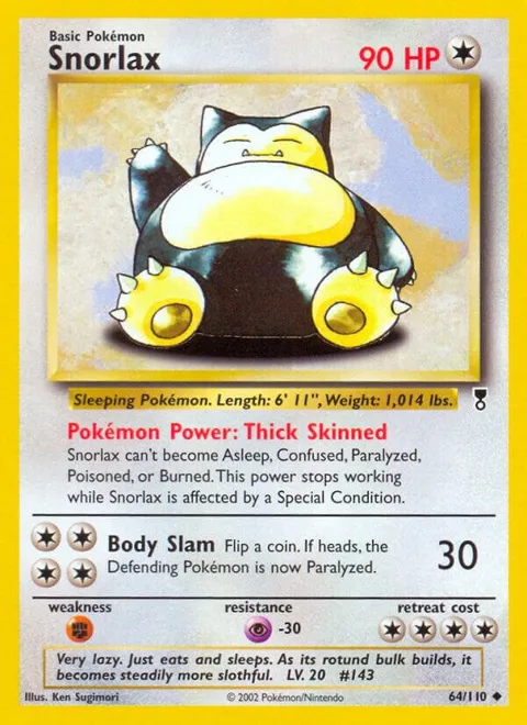 Snorlax #064/110 Pokémon card from Legendary Collection